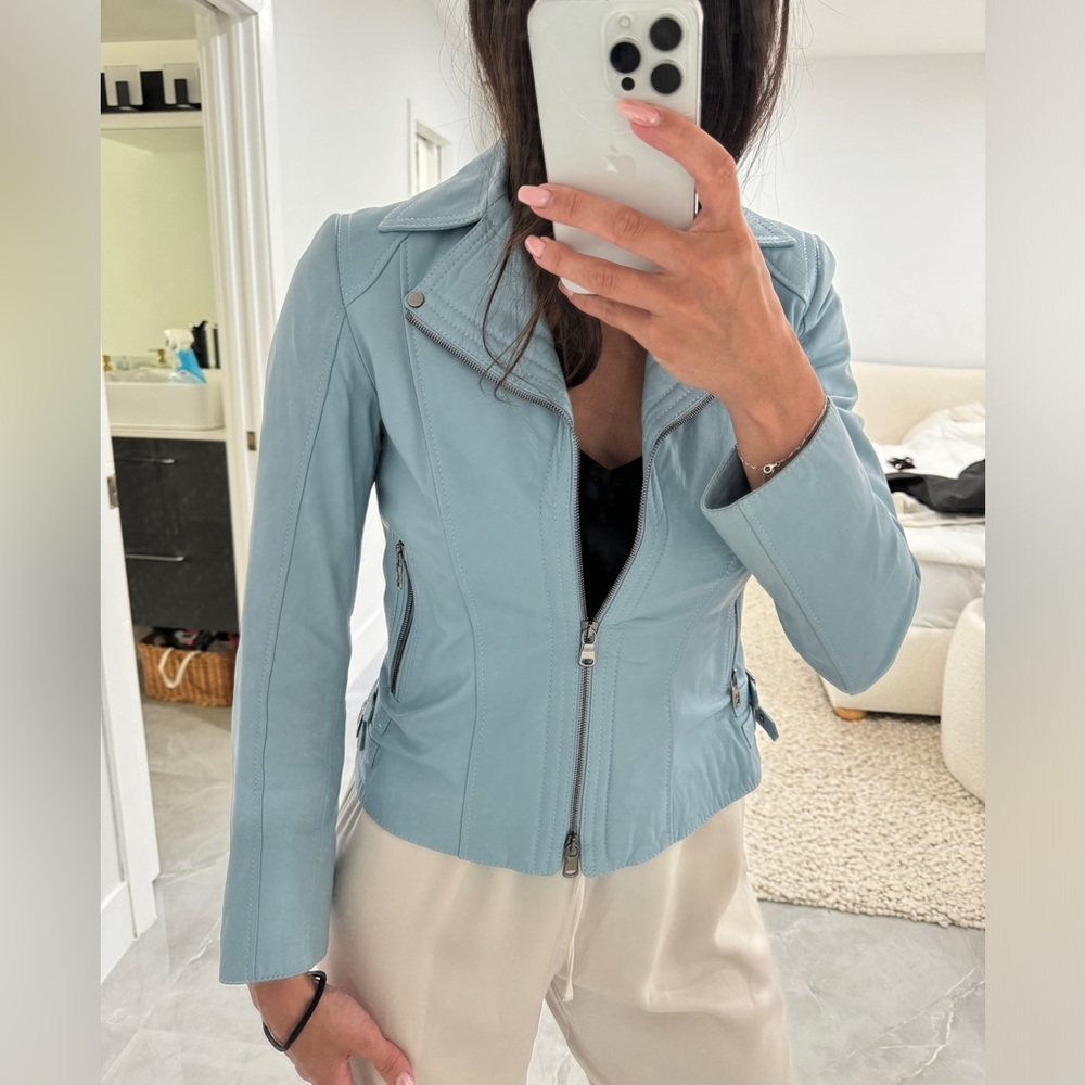 GIZIA leather jacket Blue